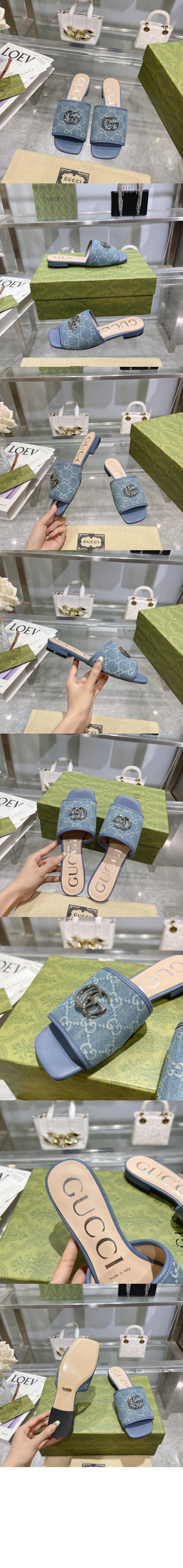 미러급레플리카사이트 | 명품레플리카 전문 쇼핑몰  | 딥퀄 - GG 데님 슬리퍼 647630 &gt; 구찌