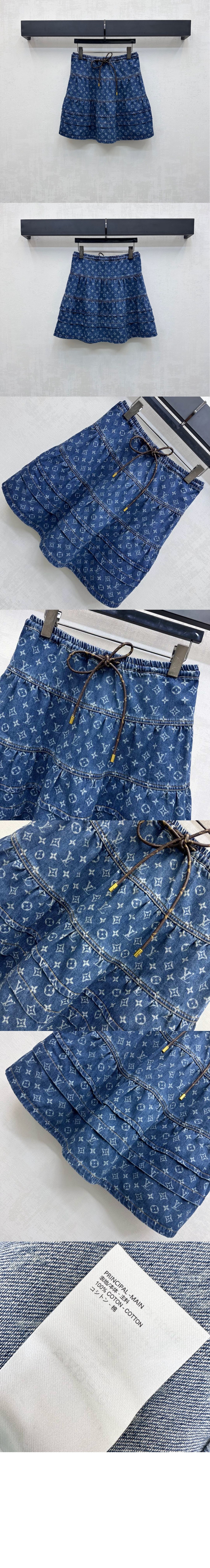 미러급레플리카사이트 | 명품레플리카 전문 쇼핑몰  | 딥퀄 - 모노그램 데님 티어드 스커트 &gt; 루이비통