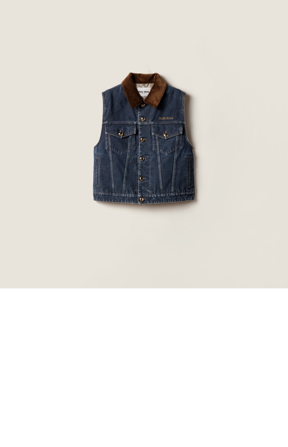 미러급레플리카사이트 | 명품레플리카 전문 쇼핑몰  | 딥퀄 - 플로킹 데님 벨벳 베스트 &gt; 미우미우