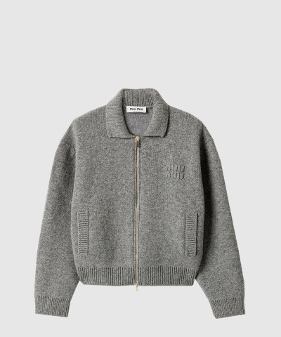 셰틀랜드 울 캐시미어 지퍼 카디건