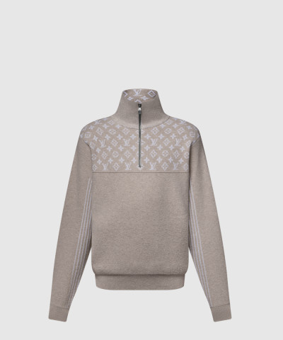 리브드 울 하프 지퍼 풀오버